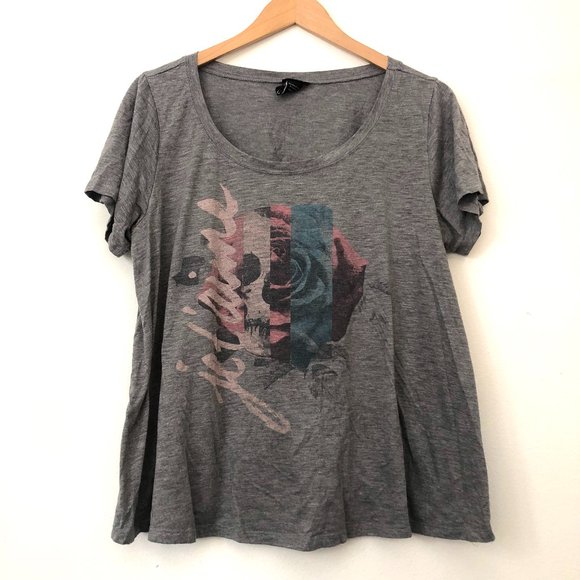 torrid Tops - TORRID 2 Plus Size Je T'aime I Love You Valentine's Day Heart Skull Graphic Tee